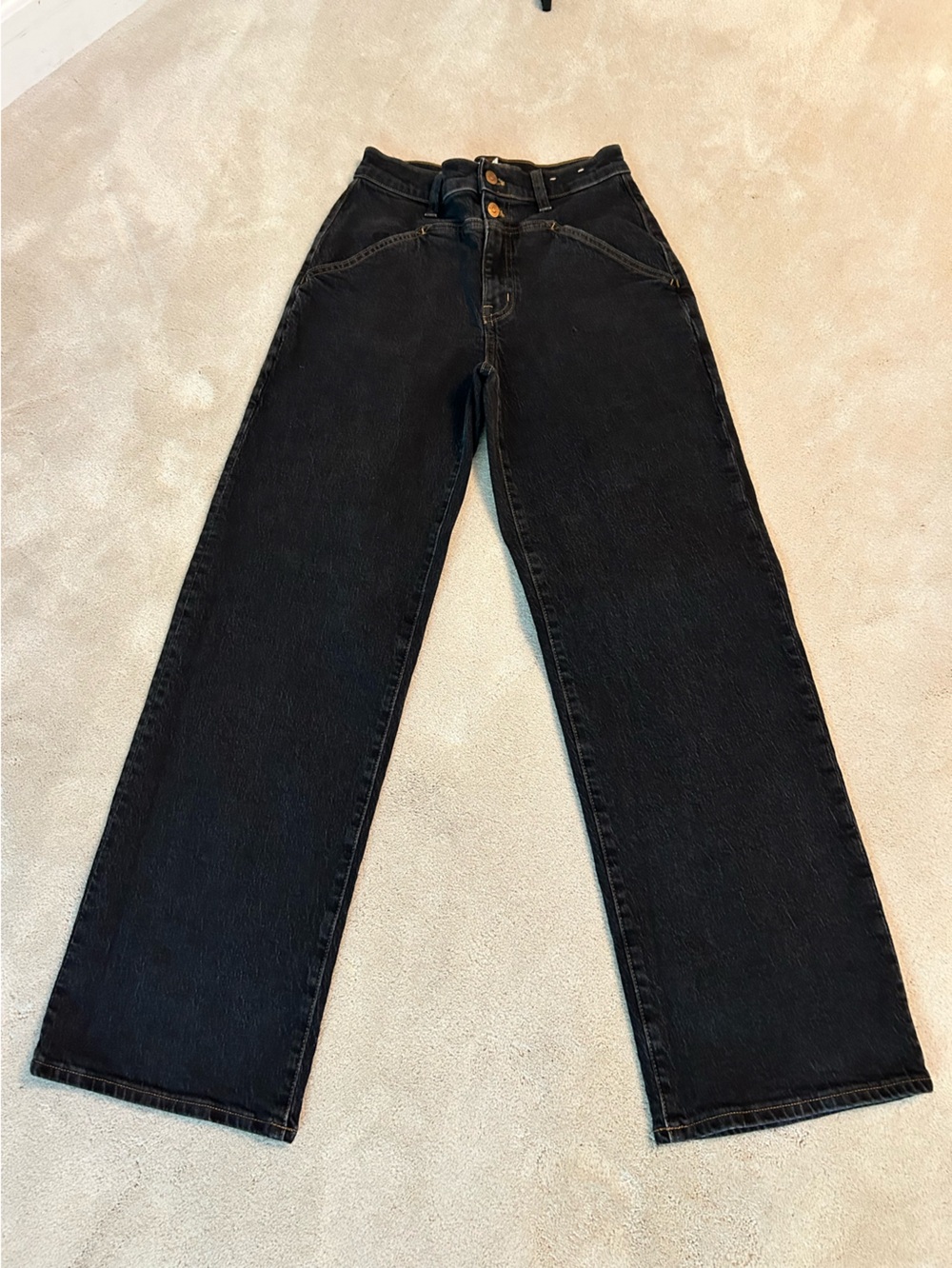 Madewell Perfect Vintage Wide Leg Jean in Black 26R